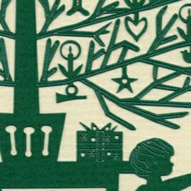 【xmas限定販売】 切抜きカード ツリーとプレゼント 緑