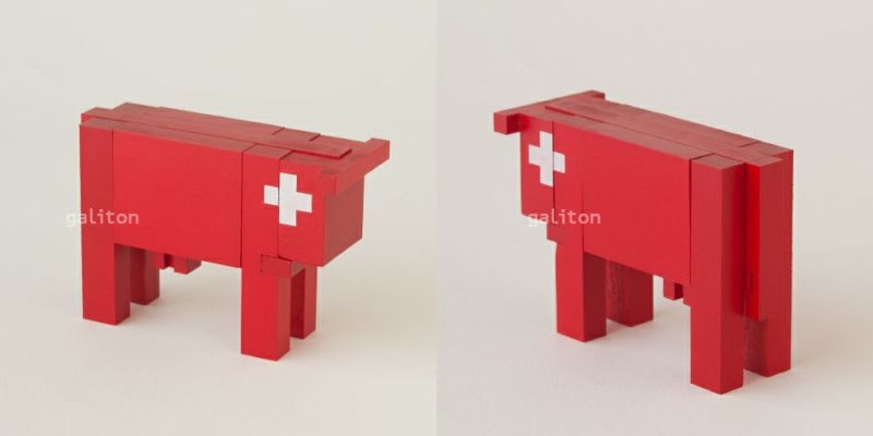 ネフ社 Naef スイスの赤い牛 Vache rouge klein