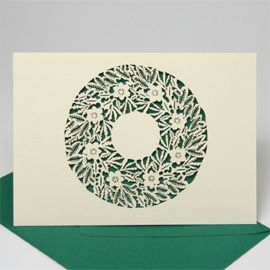 【xmas限定販売】 切抜カード フラワーリース 緑