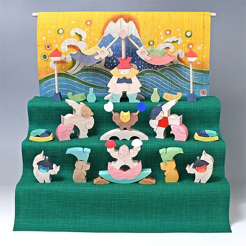 小黒三郎 楕円武者三段飾り 特製垂幕 富士