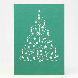 【xmas限定販売】 切抜カード ツリー 緑