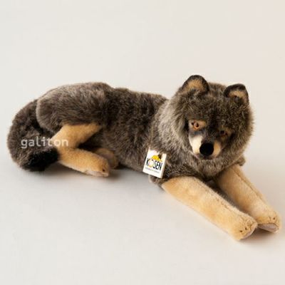 KOSEN オオカミの子 伏せ (ソフト) ぬいぐるみ 受注商品】ぬいぐるみ・オオカミ子（大）伏ソフト | KOESEN