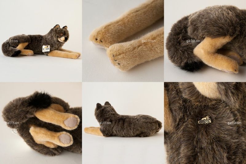 KOSEN オオカミの子 伏せ (ソフト) ぬいぐるみ 受注商品】ぬいぐるみ・オオカミ子（大）伏ソフト | KOESEN