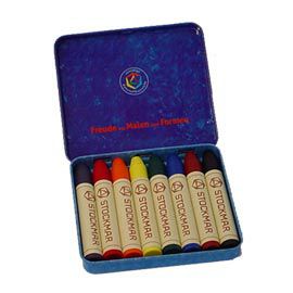 シュトックマー Stockmar 蜜蝋クレヨン スティッククレヨン8色缶入（基本色）