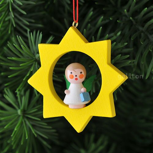 【xmas限定販売】《クリスマスオーナメント》 クリスティアンウルブリヒト Christian Ulbricht 星の中の天使 黄