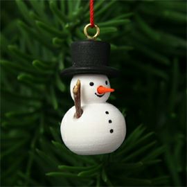 【xmas限定販売】《クリスマスオーナメント》 クリスティアンウルブリヒト Christian Ulbricht とんがり鼻のゆきだるま 黒帽子(小)