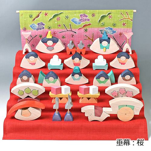 【即納可】小黒三郎 楕円雛五段飾り 特製垂幕