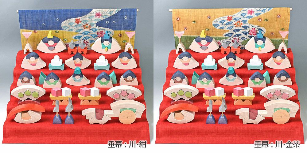 【即納可】小黒三郎 楕円雛五段飾り 特製垂幕