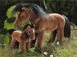 ケーセン Koesen ぬいぐるみ ブラウンホース（大）濃茶