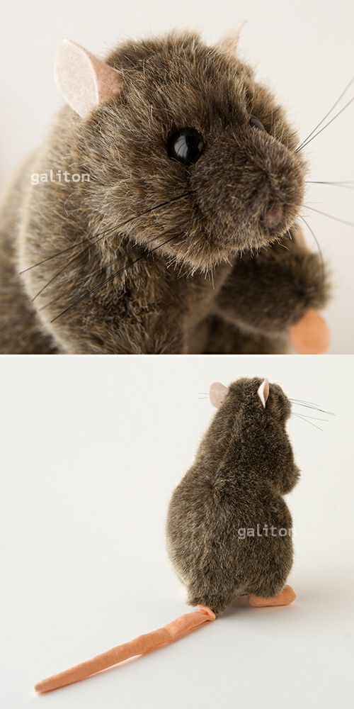 ケーセン Koesen ぬいぐるみ ラット 茶 立ち