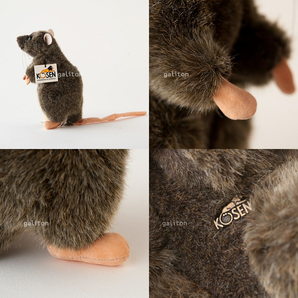 ケーセン Koesen ぬいぐるみ ラット 茶 立ち