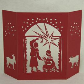 【xmas限定販売】 切抜カード スタンド 聖誕　赤