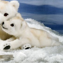 ケーセン Koesen ぬいぐるみ ホッキョクオオカミの子 伏せ POLAR WOLF PUPPY LYING