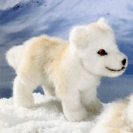 ケーセン Koesen ぬいぐるみ ホッキョクオオカミの子 立ち POLAR WOLF PUPPY STANDING