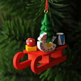 【xmas限定販売】《クリスマスオーナメント》 クリスティアンウルブリヒト Christian Ulbricht 赤いソリとプレゼント