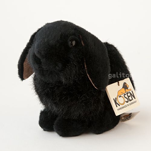 ケーセン Koesen ぬいぐるみ ドワーフロップの子 黒 YOUNG DWARF LOP, BLACK