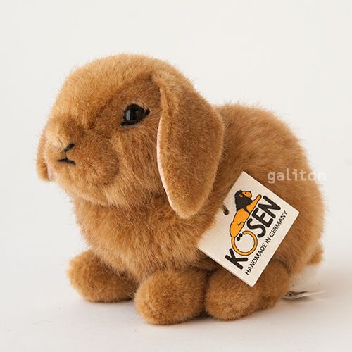 ケーセン Koesen ぬいぐるみ ドワーフロップの子 茶 YOUNG DWARF LOP, ROST-COLOURED