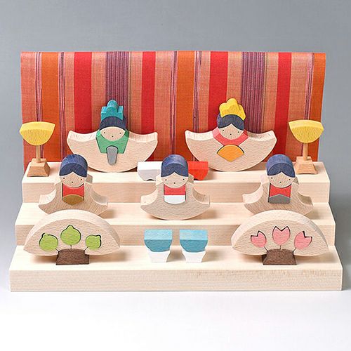 小黒三郎 銀杏円びな三段飾り 普通垂幕 赤