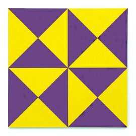 童具館 ケルンモザイク45四角CL8(直角二等辺三角形90 黄・紫)