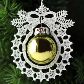 【xmas限定販売】 レースオーナメント グラスクーゲル 緑
