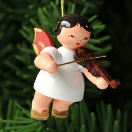 【xmas限定販売】《クリスマスオーナメント》 ウーリッヒ Uhlig 赤い羽根の天使 バイオリン
