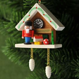 【xmas限定販売】《クリスマスオーナメント》 クリスティアンウルブリヒト Christian Ulbricht 家時計 茶 くるみ割り