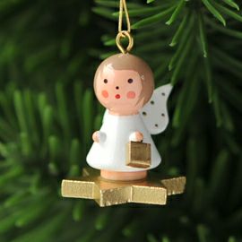 【xmas限定販売】《クリスマスオーナメント》 クリスティアンウルブリヒト Christian Ulbricht 金の星にのる天使 白