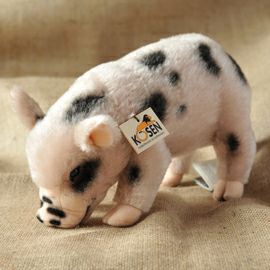 ケーセン Koesen ぬいぐるみ マイクロピッグ モヘア ピンク 大ぶち MICRO PIG 0951