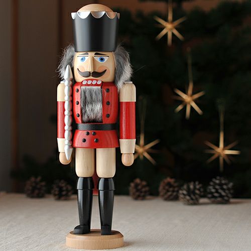 くるみ割り人形 ザイフェナーフォルクスクンスト Seiffener Volkskunst 王様 赤/ナチュラル 112111