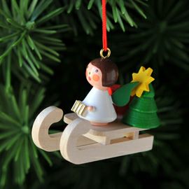 【xmas限定販売】《クリスマスオーナメント》 クリスティアンウルブリヒト Christian Ulbricht 白木ソリと天使