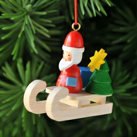 【xmas限定販売】《クリスマスオーナメント》 クリスティアンウルブリヒト Christian Ulbricht 白木ソリとサンタ