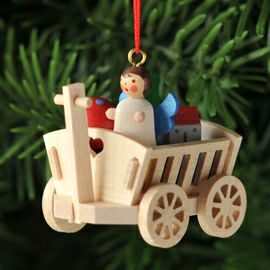 【xmas限定販売】《クリスマスオーナメント》 クリスティアンウルブリヒト Christian Ulbricht 白木の荷車と天使