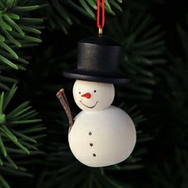 【xmas限定販売】《クリスマスオーナメント》 クリスティアンウルブリヒト Christian Ulbricht とんがり鼻のゆきだるま 黒帽子(大)