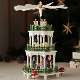 【xmas限定販売】 クリスマスピラミッド3段 聖誕 白 緑柵