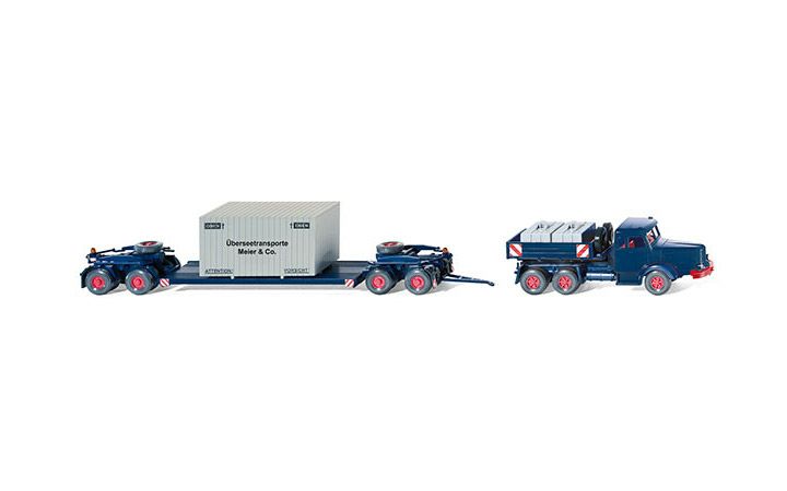 ヴィーキング Wiking 085136 1/87 Scheuerle flatbed low loader 4 axles Krupp Titan