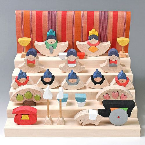 小黒三郎 銀杏円びな五段飾り 普通垂幕 赤