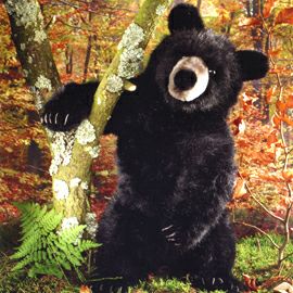 ケーセン Koesen ぬいぐるみ ソフトブラックベア（大） BLACK BEAR, SITTING