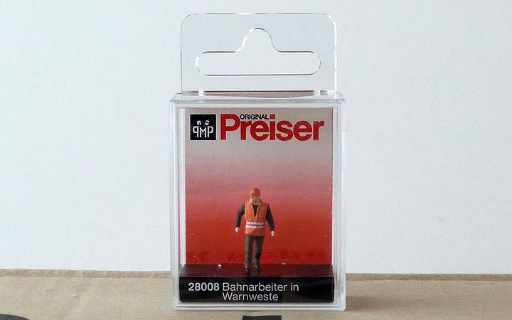 Preiser/プライザー 28008 HO 1/87 セーフティベストを着た保線作業員