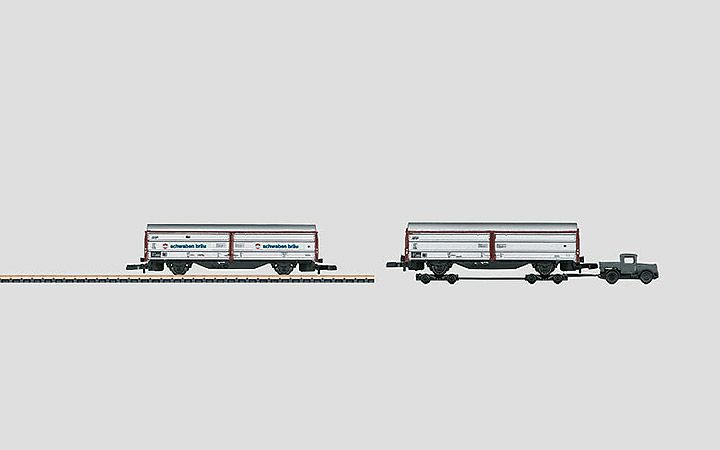 maerklin/メルクリン 82558 スライディングボックス貨車2両セット トラック付 DB Hbis297 Zゲージ