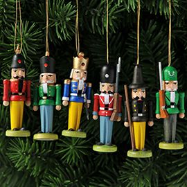 【xmas限定販売】《クリスマスオーナメント》 ミニくるみ割り 6体セット