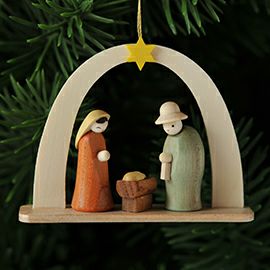 【xmas限定販売】《クリスマスオーナメント》 白木アーチ 聖家族