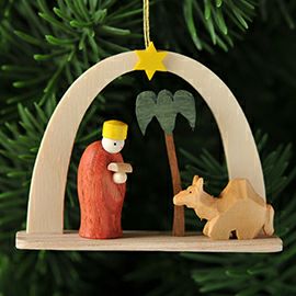 【xmas限定販売】《クリスマスオーナメント》 白木アーチ 王様とラクダ