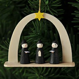 【xmas限定販売】《クリスマスオーナメント》 白木アーチ 3人の聖歌隊