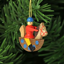 【xmas限定販売】《クリスマスオーナメント》 ヴォルフガングヴェルナー Wolfgang Werner ザイフェンの木馬 茶