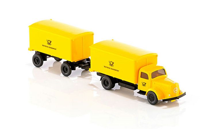 ヴィーキング Wiking 055001 ボックストラック トレーラー付 (MB L 5000) Dt Bundespost