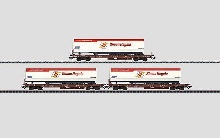 maerklin/メルクリン 47082 コンテナ付低床貨車3両セット