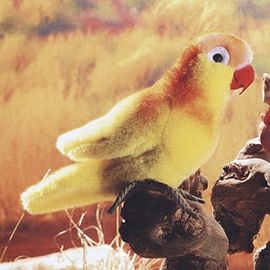 ケーセン Koesen ぬいぐるみ ボタンインコ 黄