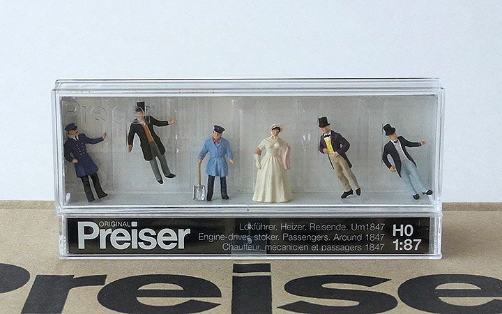 Preiser/プライザー 12046 HO 1/87 1847年頃の機関士 火夫 乗客
