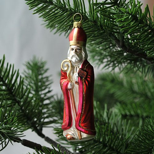 【xmas限定販売】 グラスオーナメント ニコラウス 赤　