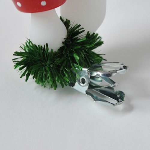 【xmas限定販売】 グラスオーナメント きのこ クリップ付 C